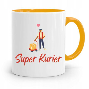 Kubek Żółty Dla Kuriera Super Kurier Prezent