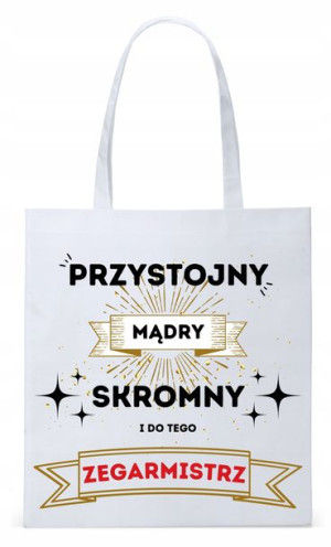 Dla Zegarmistrza Prezent Torba Eco Biała Shopper