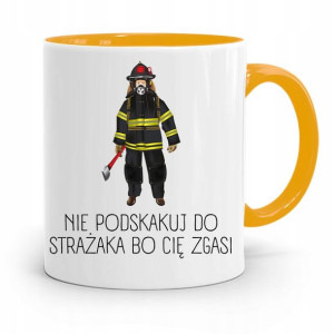 Kubek Żółty Dla Strażaka Nie Podskakuj Do Strażaka