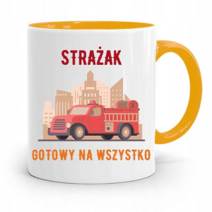 Kubek Żółty Dla Strażaka Strażak Gotowy