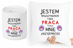 Dla Magazyniera Zestaw Poduszka + Skarbonka