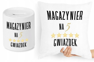 Dla Magazyniera Zestaw Poduszka + Skarbonka