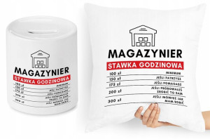 Dla Magazyniera Zestaw Poduszka + Skarbonka