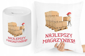 Dla Magazyniera Zestaw Poduszka + Skarbonka