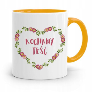 Kubek Żółty Dla Teścia Kochany Teść Prezent