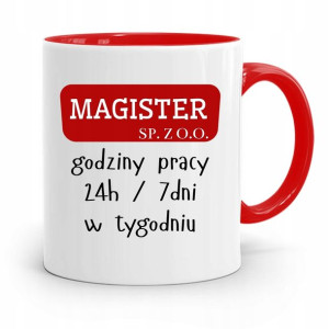 Dla Magistra Kubek Czerwony Na Prezent Na Urodziny