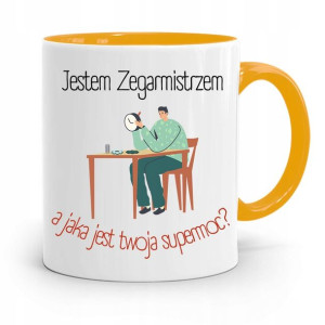 Kubek Żółty Dla Zegarmistrza Jestem Zegarmistrzem