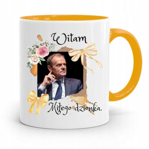 Kubek Żółty Donald Tusk Po Platforma Prezent