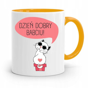 Kubek Żółty Dzień Babci Dzień Dobry Babciu Prezent