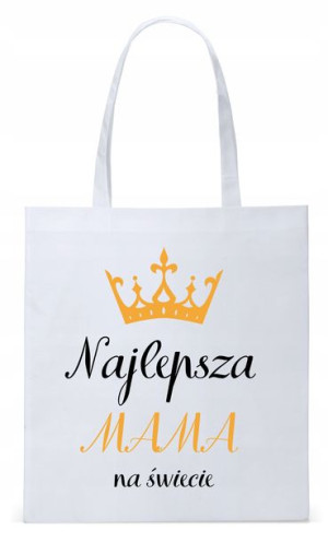 Dla Mamy Mamusi Prezent Torba Eco Biała Shopper