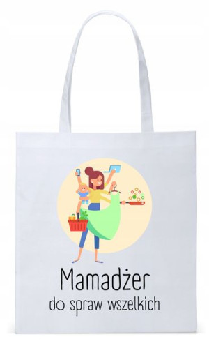 Dla Mamy Mamusi Prezent Torba Eco Biała Shopper