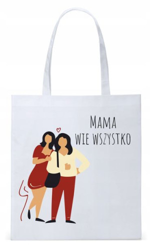 Dla Mamy Mamusi Prezent Torba Eco Biała Shopper