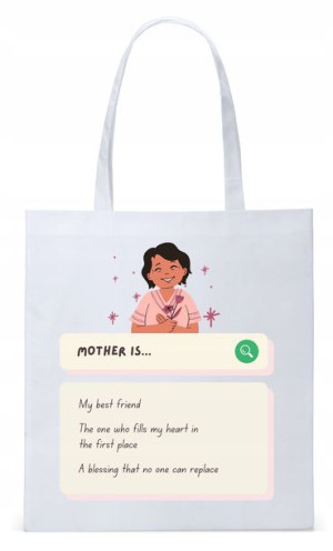 Dla Mamy Mamusi Prezent Torba Eco Biała Shopper