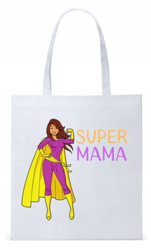 Dla Mamy Mamusi Prezent Torba Eco Biała Shopper