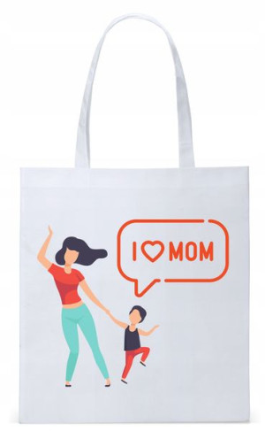 Dla Mamy Mamusi Prezent Torba Eco Biała Shopper