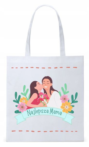 Dla Mamy Mamusi Prezent Torba Eco Biała Shopper