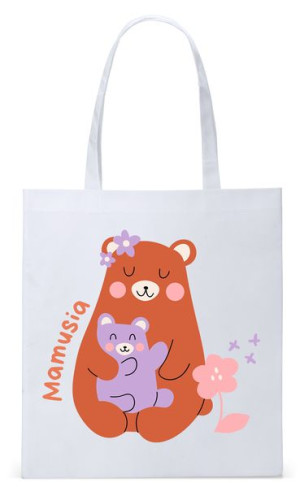 Dla Mamy Mamusi Prezent Torba Eco Biała Shopper