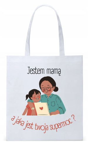 Dla Mamy Mamusi Prezent Torba Eco Biała Shopper
