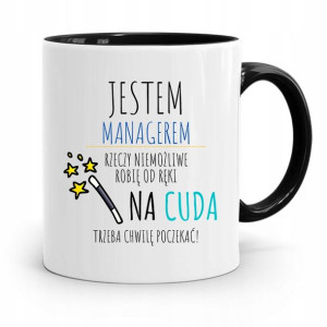 Dla Managera Menadżera Kubek Czarny Prezent