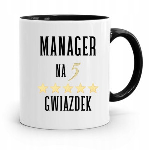 Dla Managera Menadżera Kubek Czarny Prezent