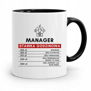 Dla Managera Menadżera Kubek Czarny Prezent