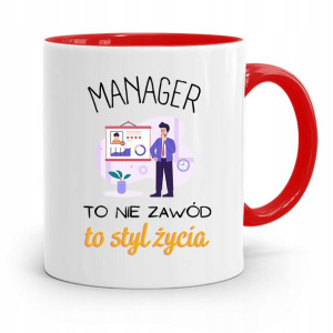 Dla Managera Menadżera Kubek Czerwony Prezent