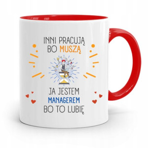 Dla Managera Menadżera Kubek Czerwony Prezent