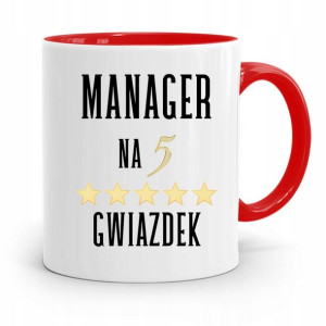 Dla Managera Menadżera Kubek Czerwony Prezent