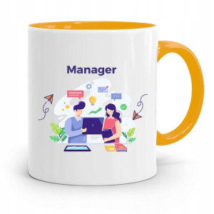 Dla Managera Menadżera Kubek Żółty Prezent