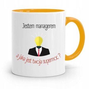 Dla Managera Menadżera Kubek Żółty Prezent