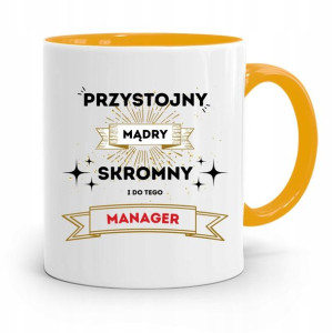 Dla Managera Menadżera Kubek Żółty Prezent