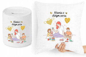 Dla Niani Opiekunki Zestaw Poduszka + Skarbonka