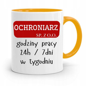 Dla Ochroniarza Stróża Kubek Żółty Na Prezent