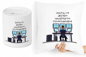 Dla Ochroniarza Zestaw Poduszka + Skarbonka