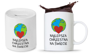 Zestaw Dla Chrzestnego Kubek + Skarbonka Prezent