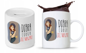 Zestaw Dla Córki Prezent Kubek + Skarbonka