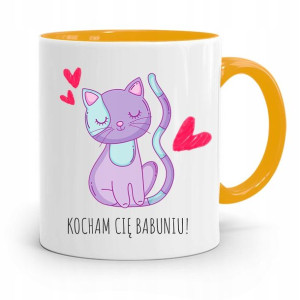 Kubek Żółty Dzień Babci Kocham Cię Babuniu Prezent