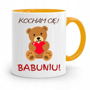 Kubek Żółty Dzień Babci Kocham Cię Babuniu Prezent