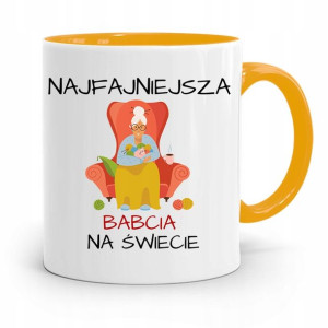Kubek Żółty Dzień Babci Najfajniejsza Babcia