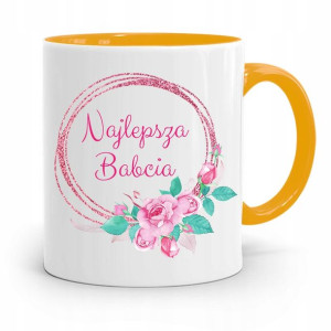 Kubek Żółty Dzień Babci Najlepsza Babcia Prezent