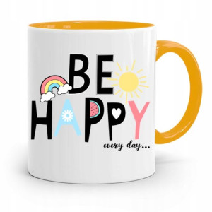 Kubek Żółty Dzień Dziecka Be Happy Every Day