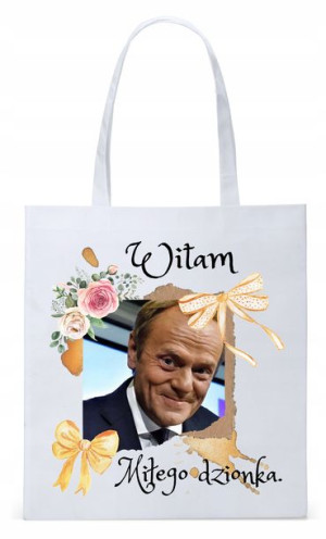 Donald Tusk Platforma Torba Eco Biała Shopper