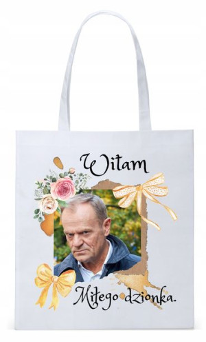 Donald Tusk Platforma Torba Eco Biała Shopper