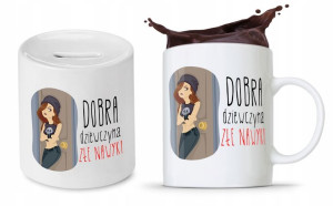 Zestaw Dla Dziewczyny Prezent Kubek + Skarbonka