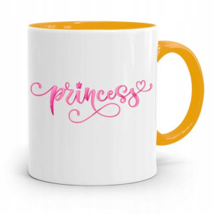 Kubek Żółty Dzień Dziecka Córki Princess Prezent
