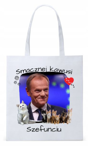 Donald Tusk Platforma Torba Eco Biała Shopper