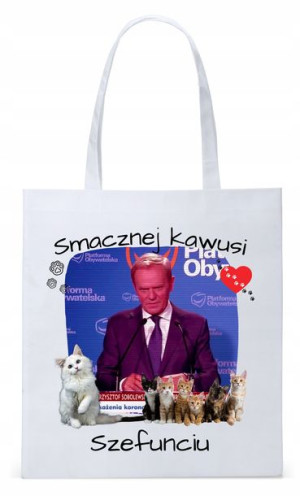 Donald Tusk Platforma Torba Eco Biała Shopper
