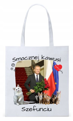 Donald Tusk Platforma Torba Eco Biała Shopper