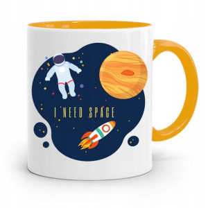 Kubek Żółty Dzień Dziecka I Need Space Prezent
