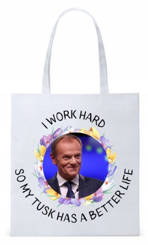 Donald Tusk Platforma Torba Eco Biała Shopper